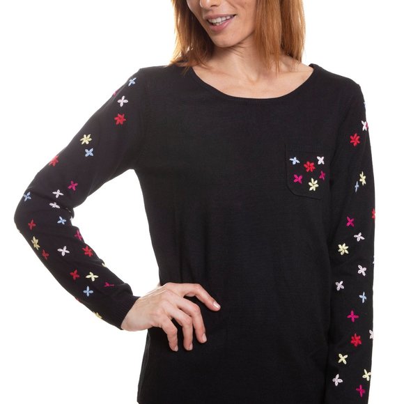 Vecceli Italy Women's Milano Floral Luxe Sweater - Picture 1 of 4